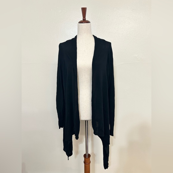 MNG Basics Long Sleeve Open Front Black Cardigan - Picture 1 of 3